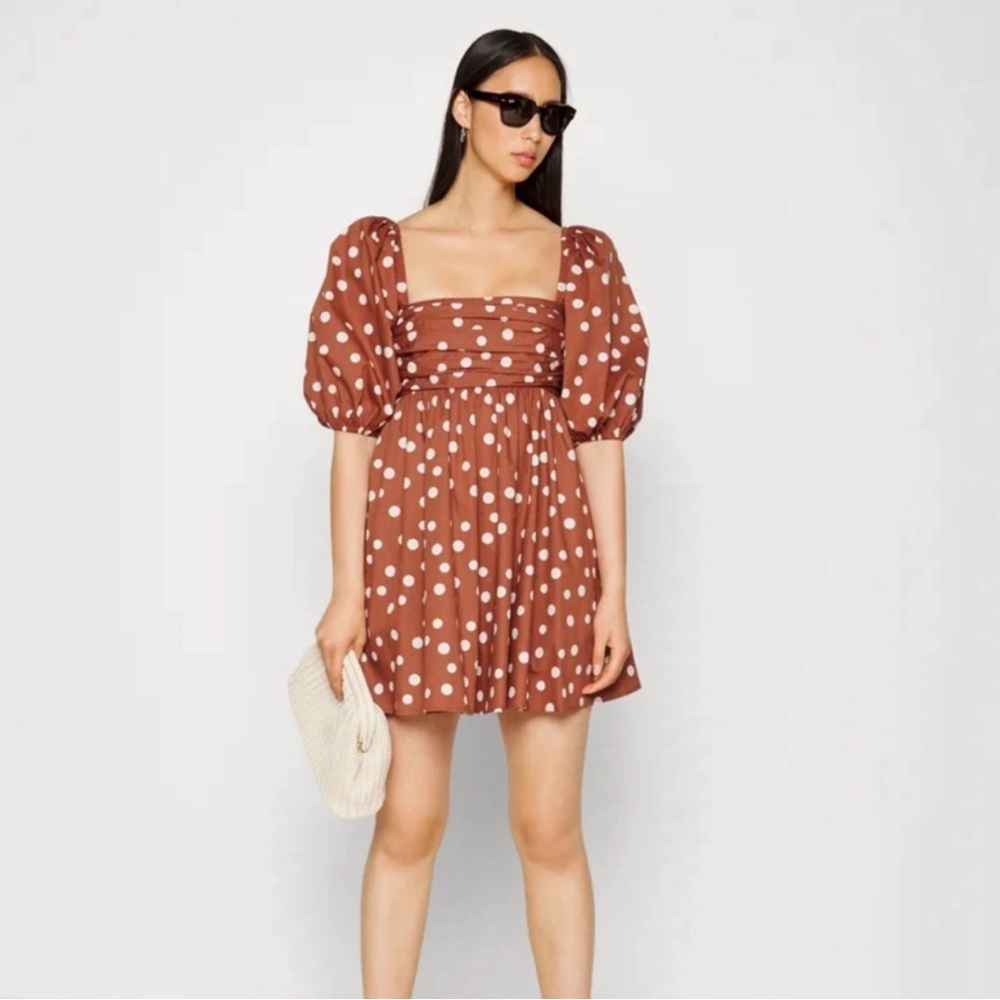 Abercrombie Emerson Dress Brown Dot Size Small